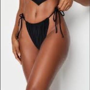 Black High Waisted String Bikini Bottoms!